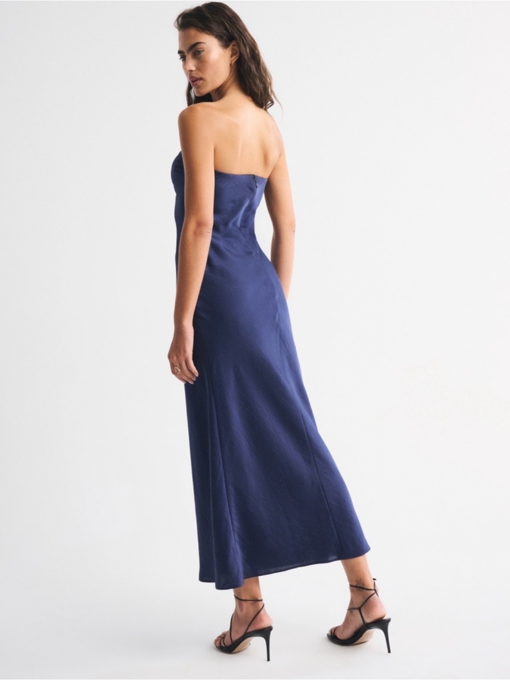 Julia Strapless Scarf Navy Blue Maxi Dress - Picture 4 of 4